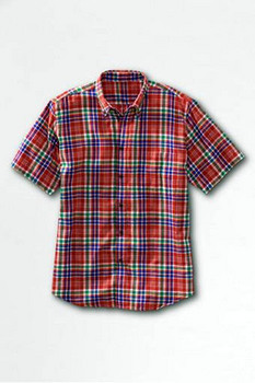 landsend men's regular classic short sleeve madras shirt.JPG